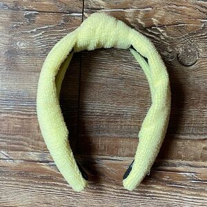 Lele Sadoughi Pastel Yellow Terry Cloth Knotted Headband